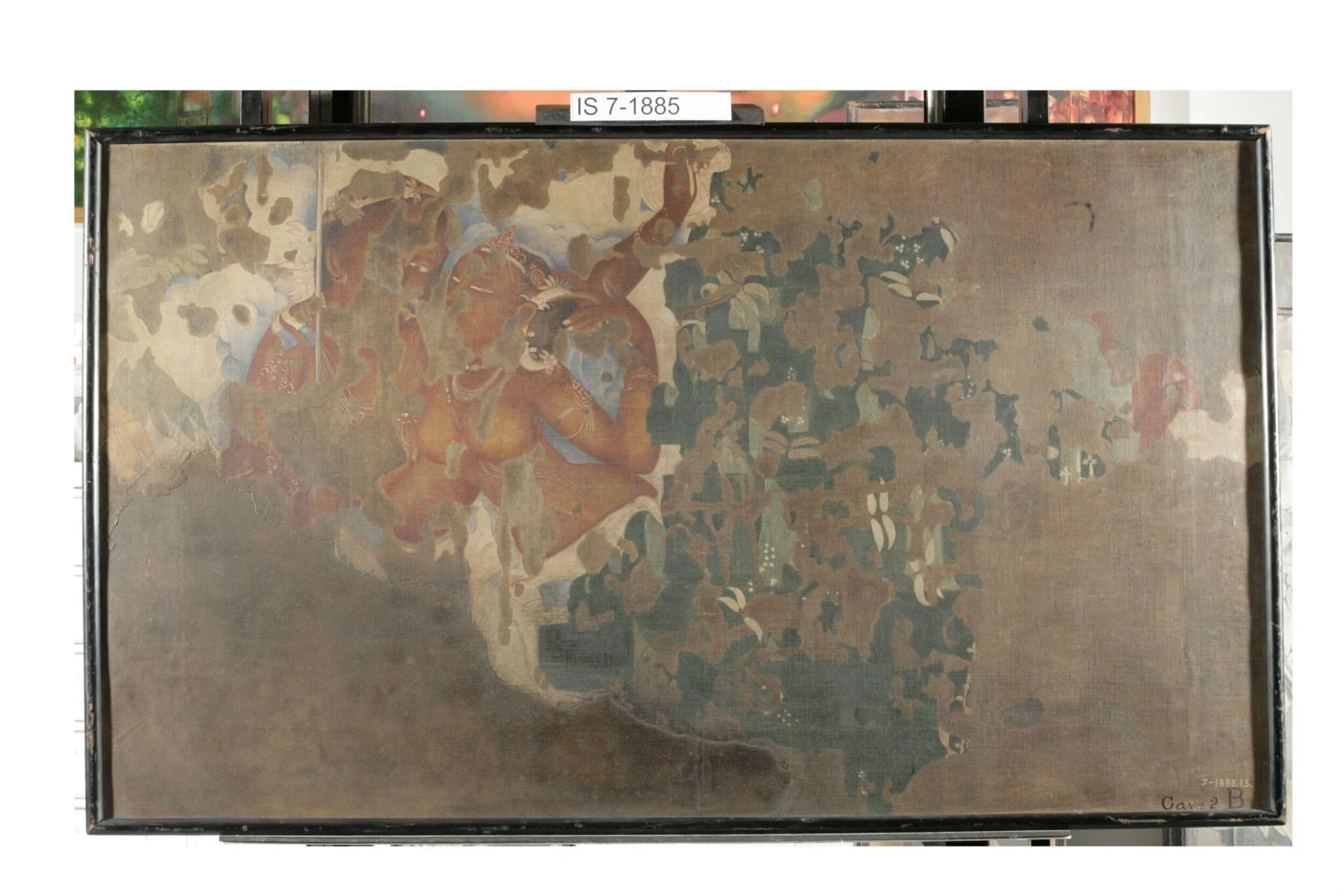 Copy of painting inside the caves of Ajanta (cave 2), by John Griffiths, oil, 1874