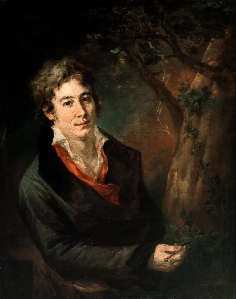 Portrait of Ugo Foscolo, italian poet (1778-1827)