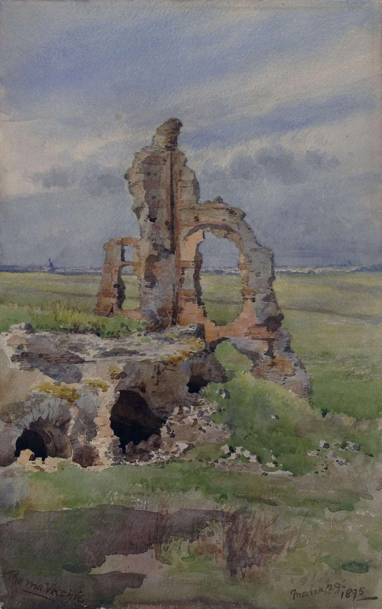 Roma Vecchia, by Katharine Ann Caulfield, watercolor, 1895