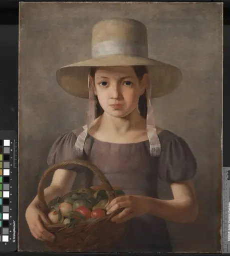 A Girl with Fruits in a Basket