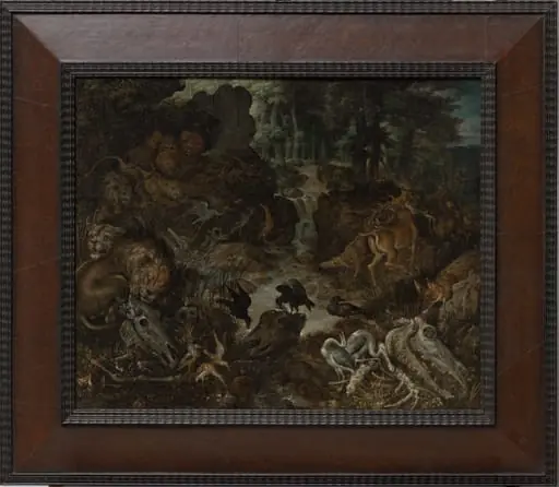 Lions and Fox in a Rugged Landscape