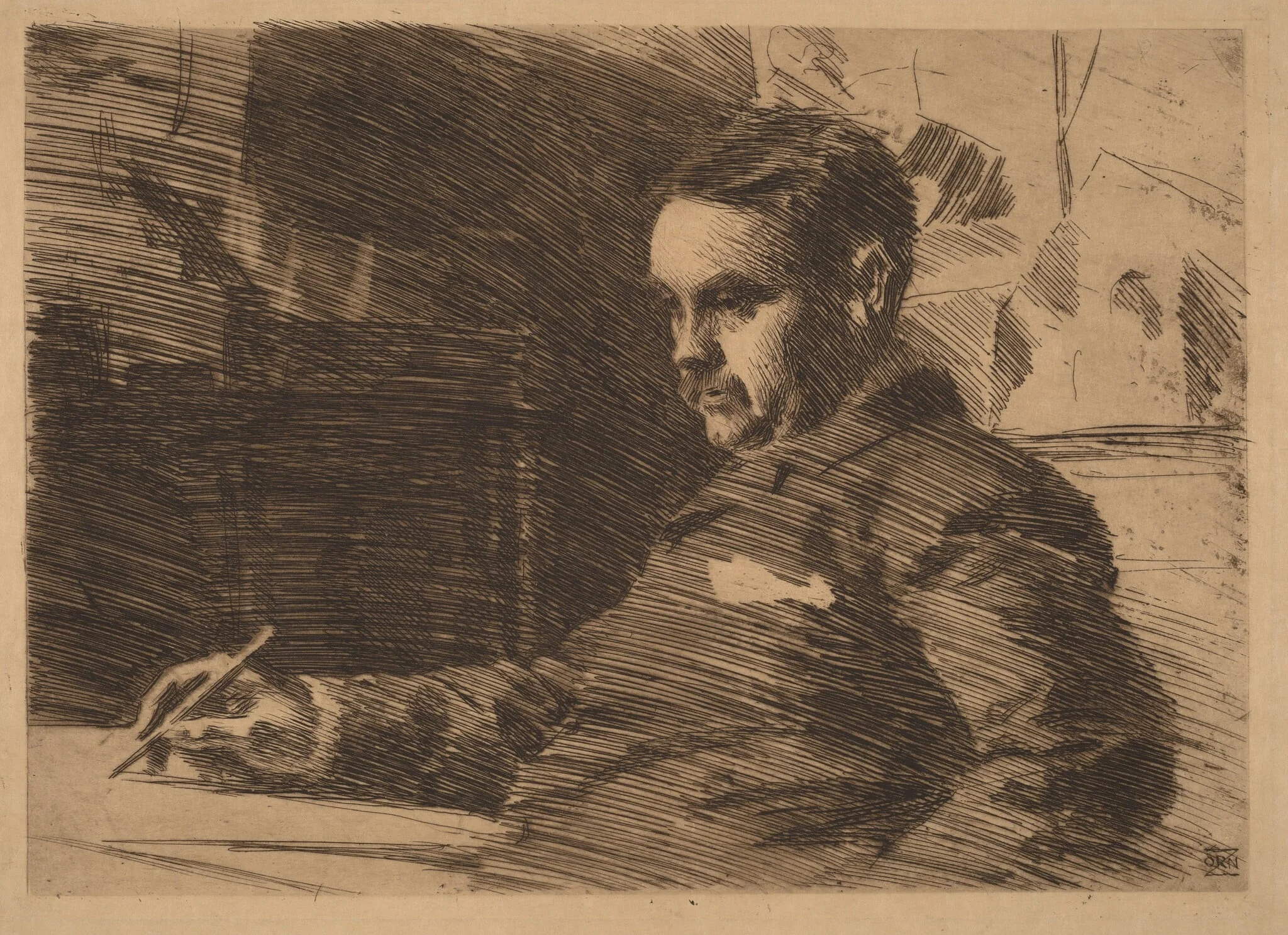 Lawyer Wade, by Anders Zorn, ink, 1890