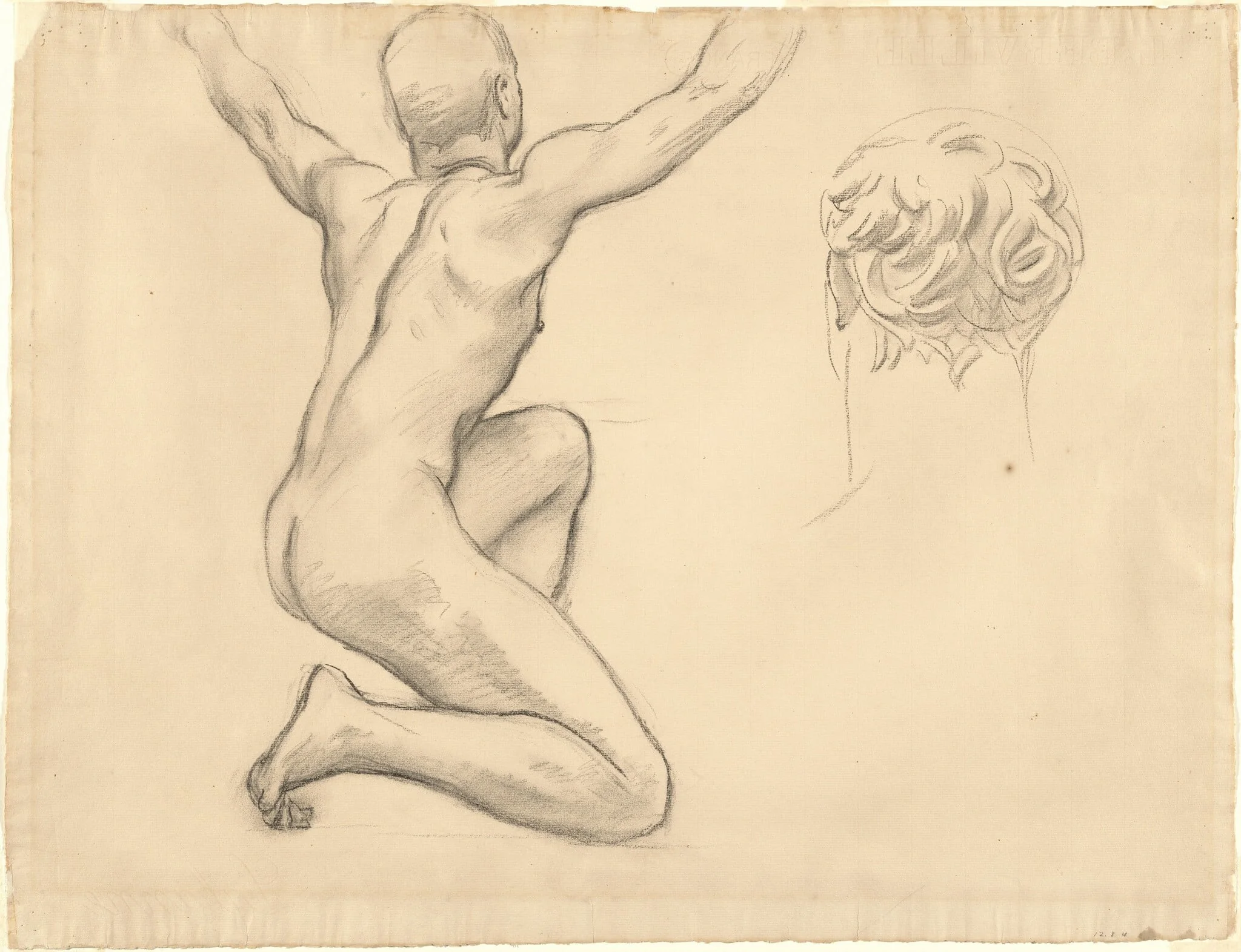 Studies for "The Unveiling of Truth", by John Singer Sargent, charcoal, 1924