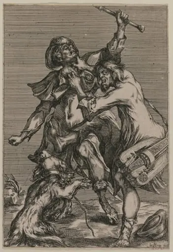 Two Beggars Fighting