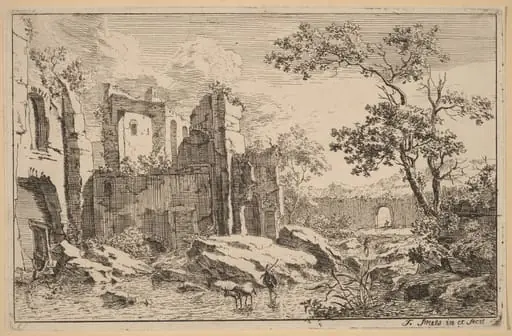 Man and Ox in a River