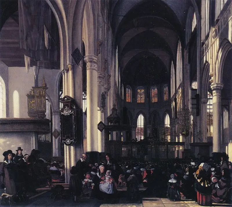 Interior of the Oude Kerk in Amsterrdam