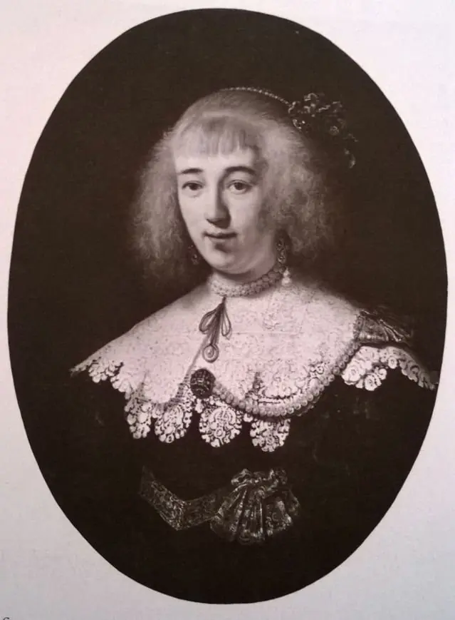 Oval Portrait of a Young Woman in Flat Lace Collar
