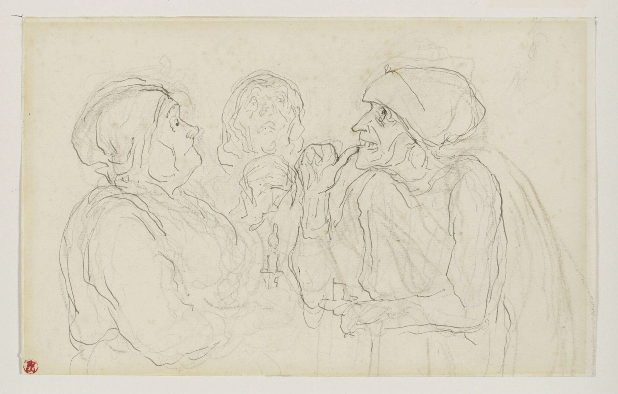 Les trois commères, by Honoré Daumier, 1854