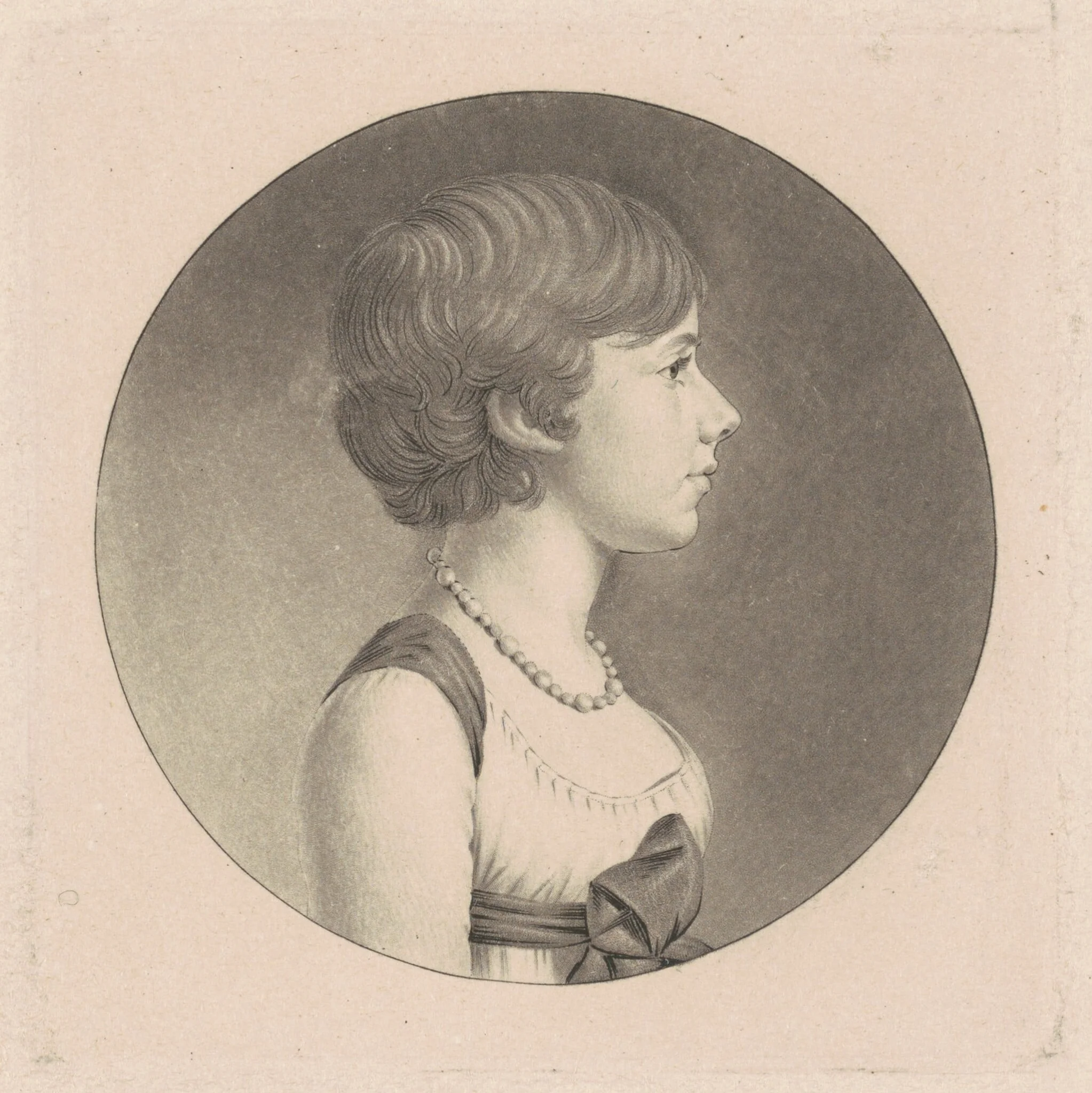 Louisa DuPonceau, by Charles Balthazar Julien Févret de Saint-Mémin, ink, 1800