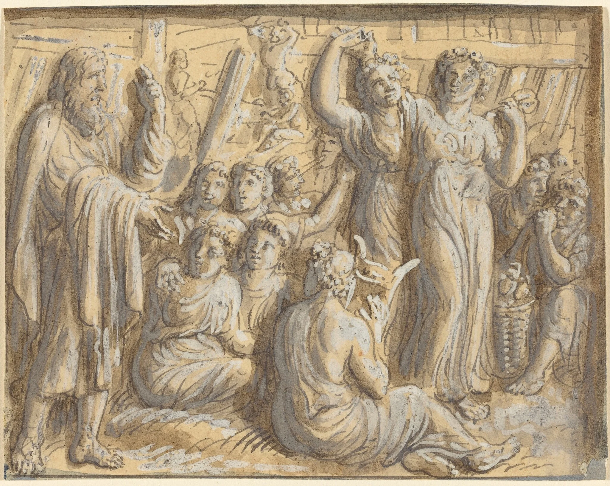 Noah's Warning about the Coming Flood Goes Unheeded, by Luigi Ademollo, ink, 1806