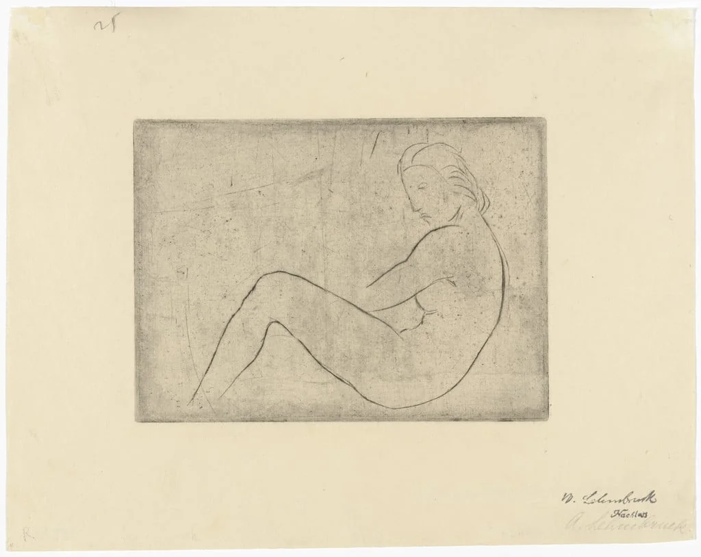 Untitled, by Wilhelm Lehmbruck, ink, 1910