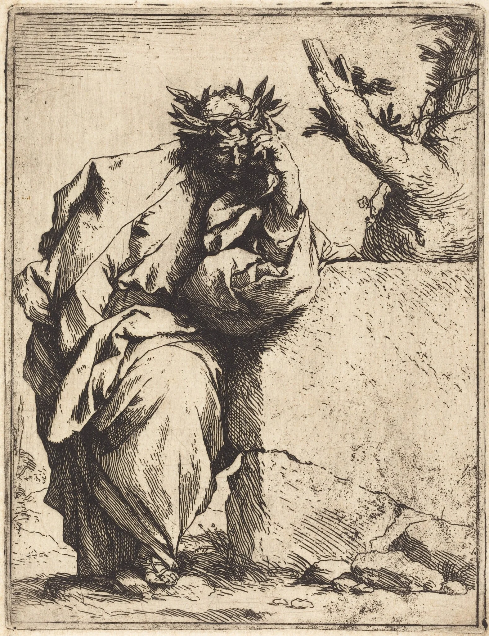 The Poet, by Jusepe de Ribera, ink, 1620