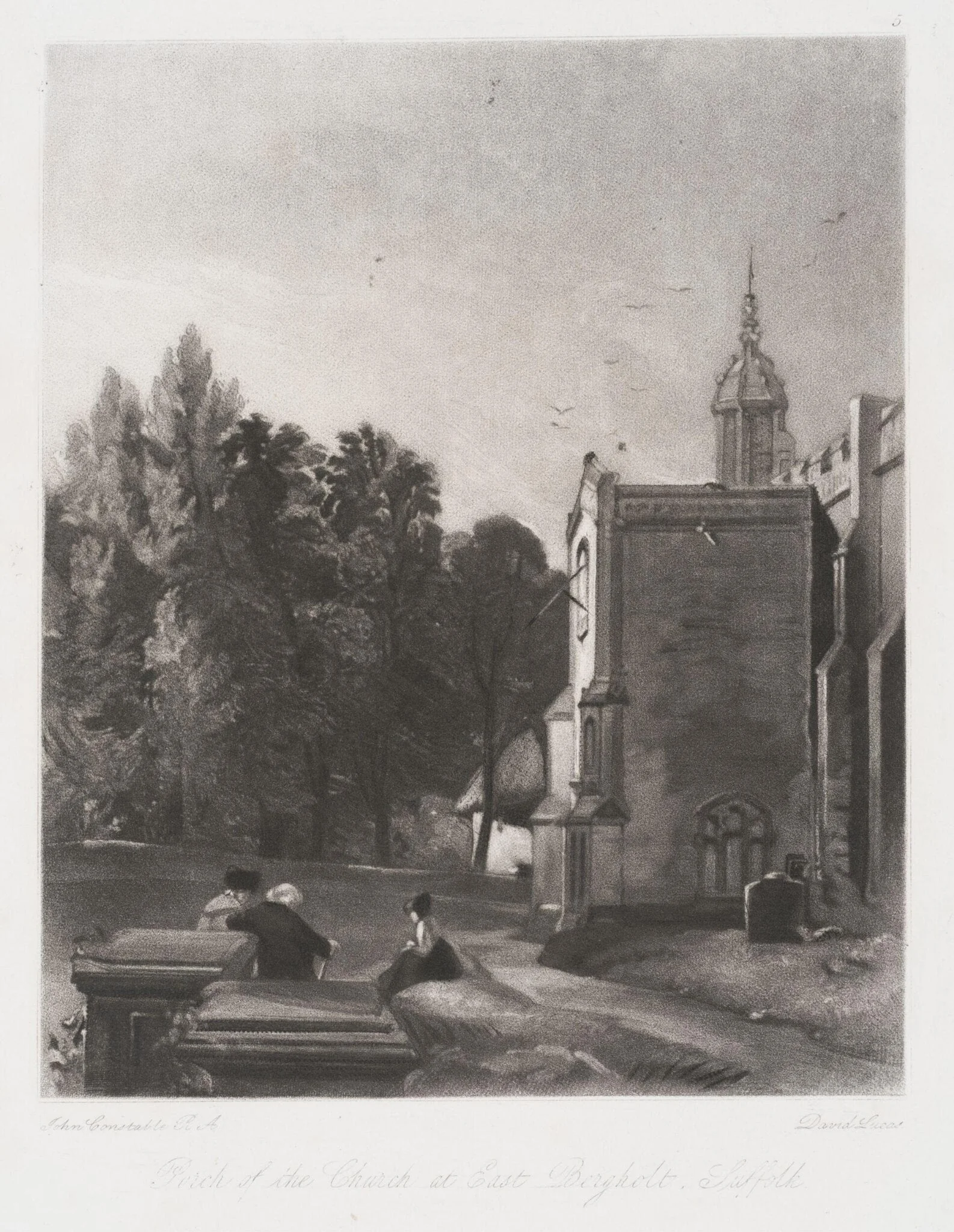 Porch of the Church at East Bergholt, Suffolk, by John Constable, 1855