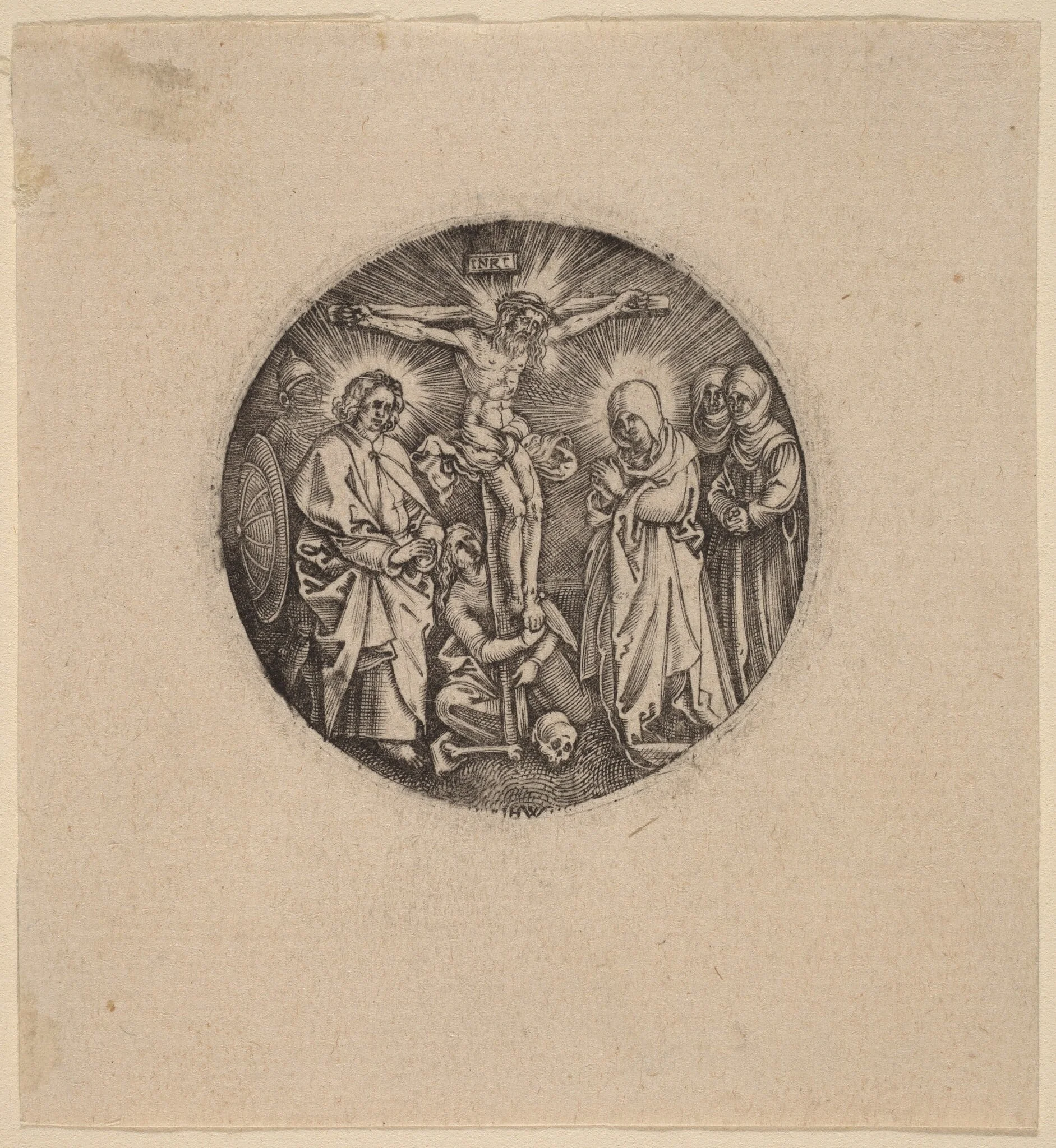 The Crucifixion called the Sword Pommel of Maxmilian, by Anton Wierix, ink, 1586
