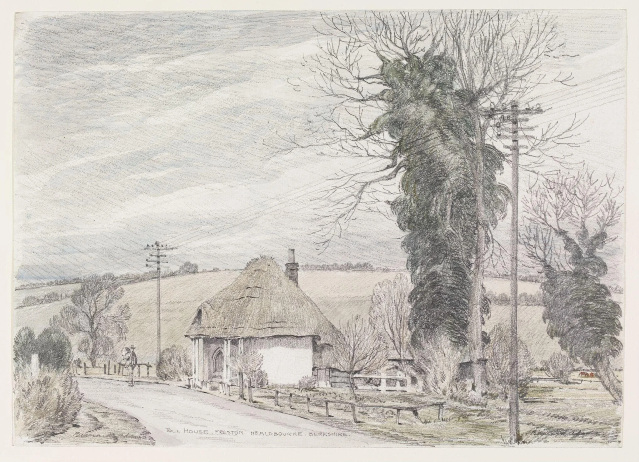 Toll House, Preston, Nr.Aldbourne, by Bernard Adams, watercolor, 1940