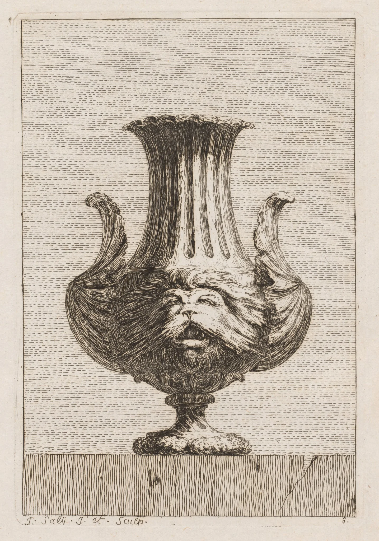 Suite of Vases:  Plate 6, by Jacques François Saly, 1746
