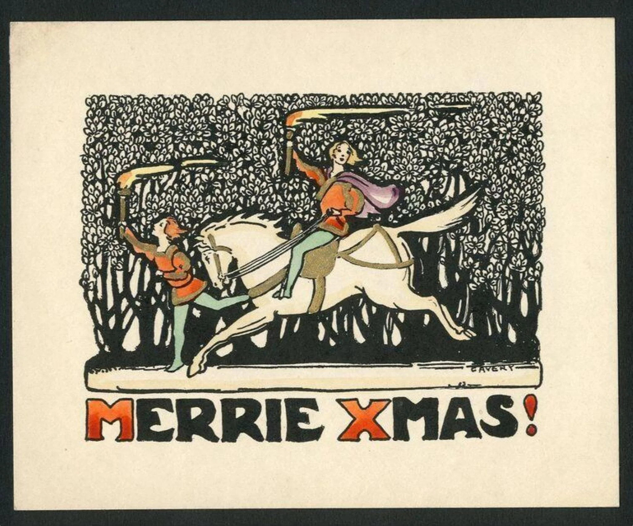 Christmas card by Claire Avery, by Claire Avery, 1950