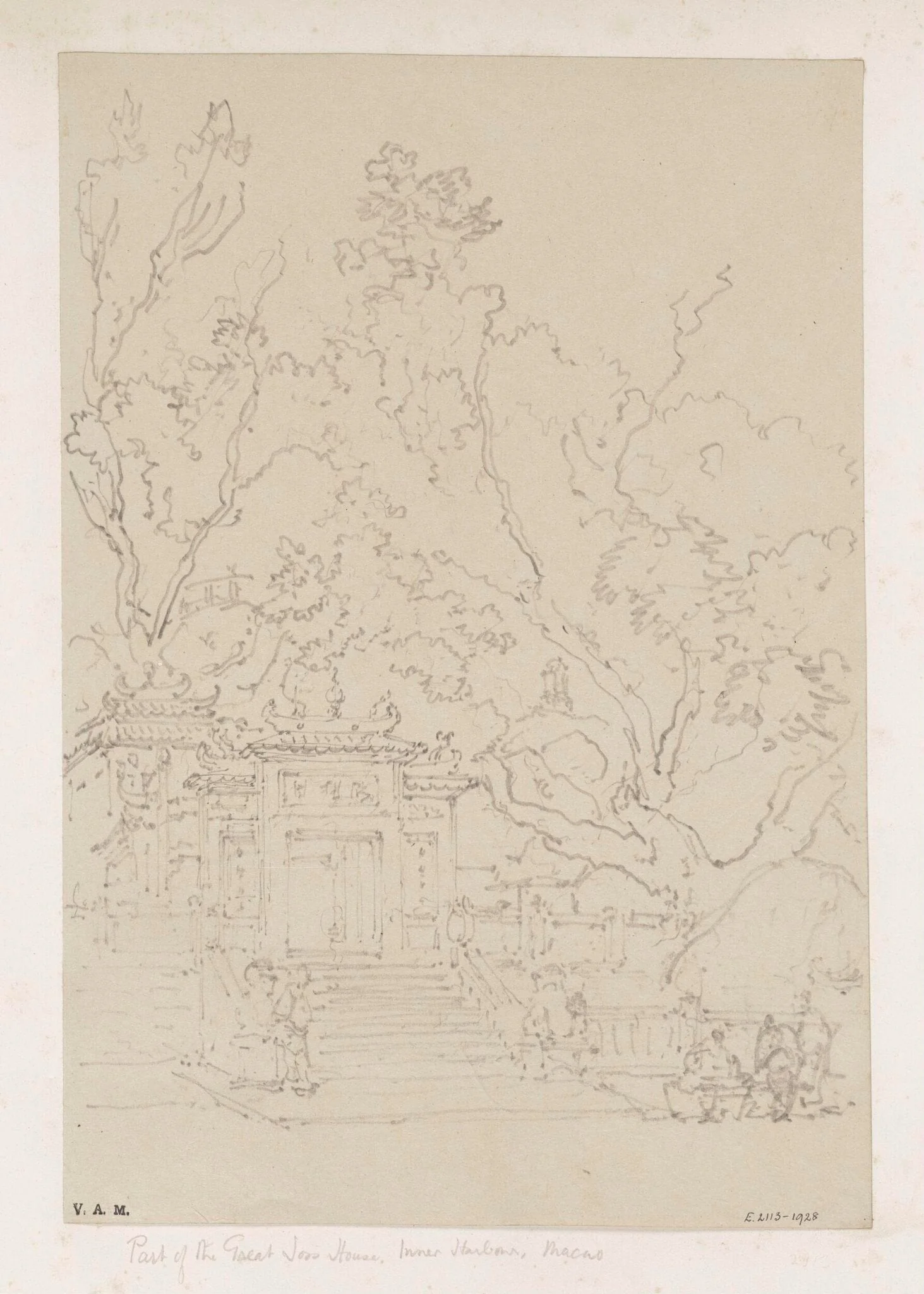 The A-Ma temple, Macau, by George Chinnery, 19