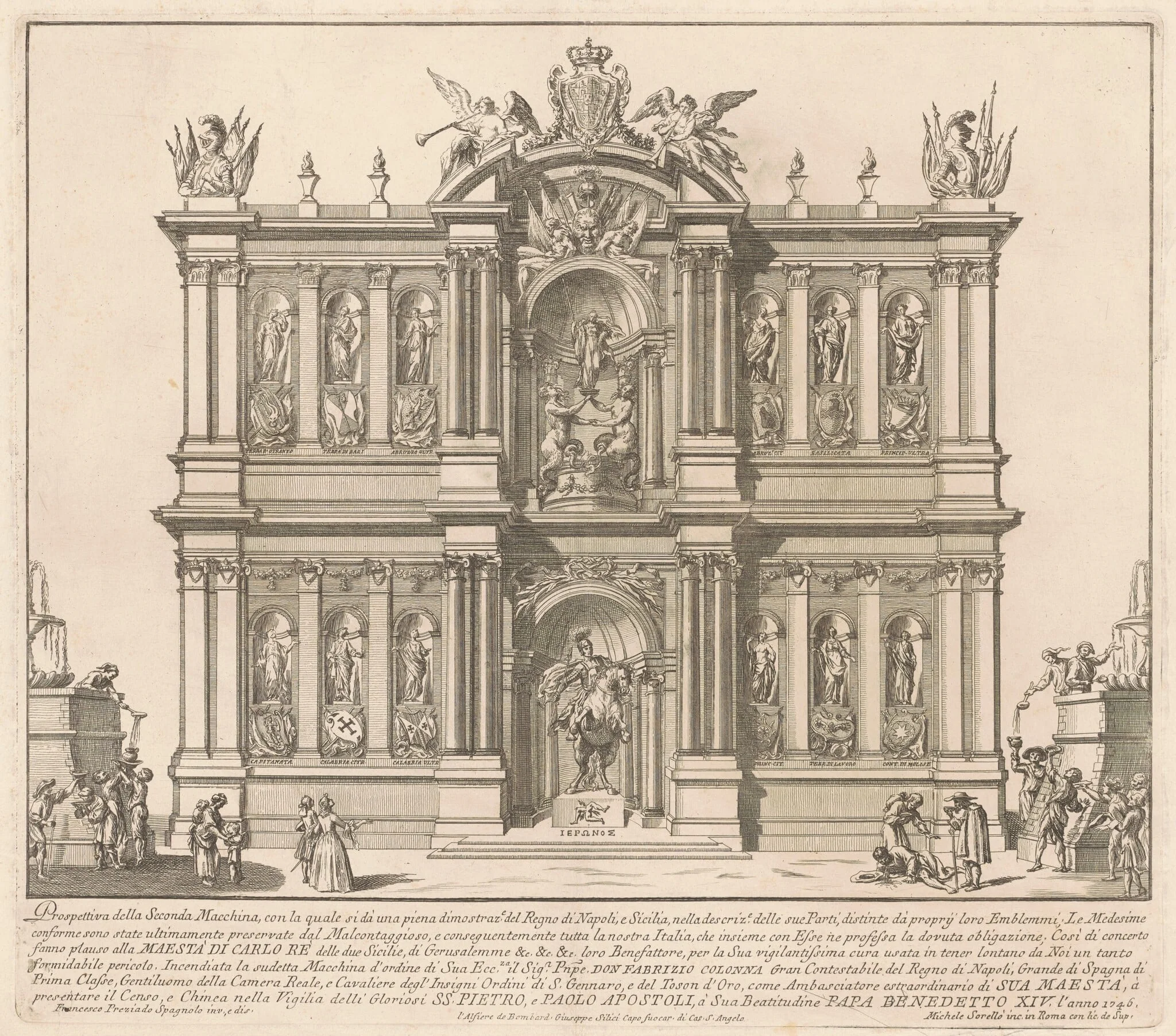 The Seconda Macchina for the Chinea of 1746: The Territories of the Kingdom of Naples, by Miguel de Sorellò, ink, 1746