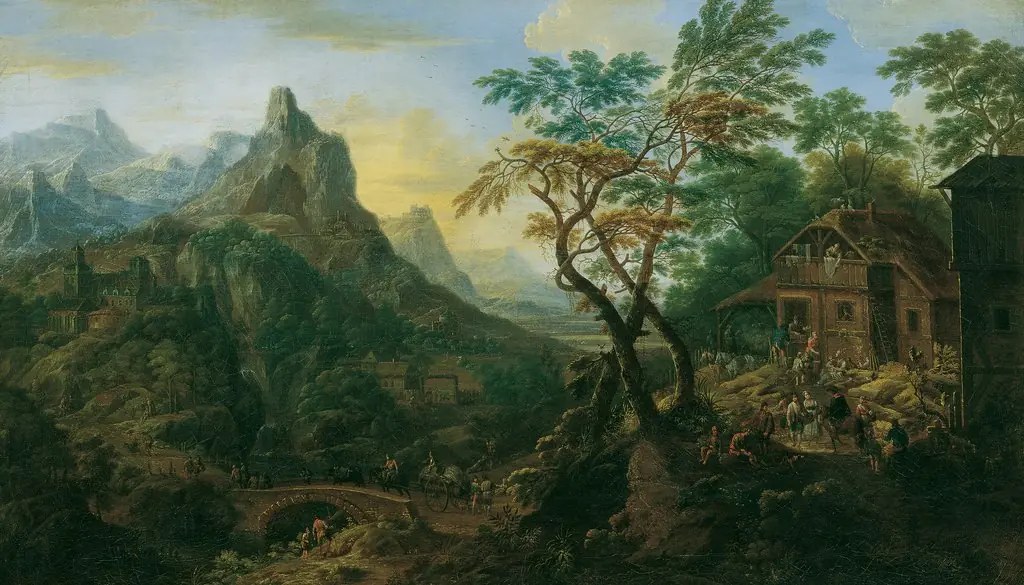 Mountain landscape with castle