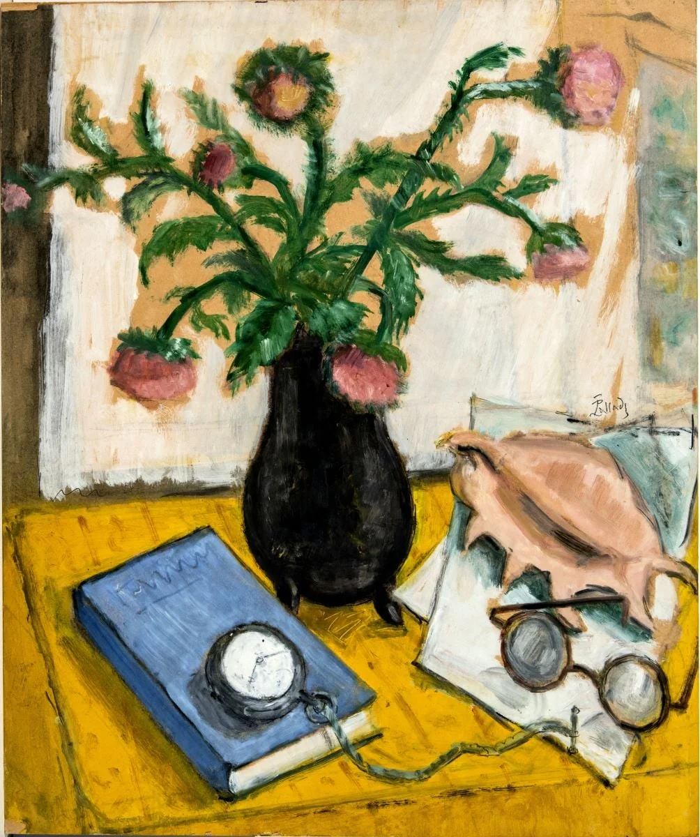 Vas cu flori de scaieți, by Theodor Pallady, 1921
