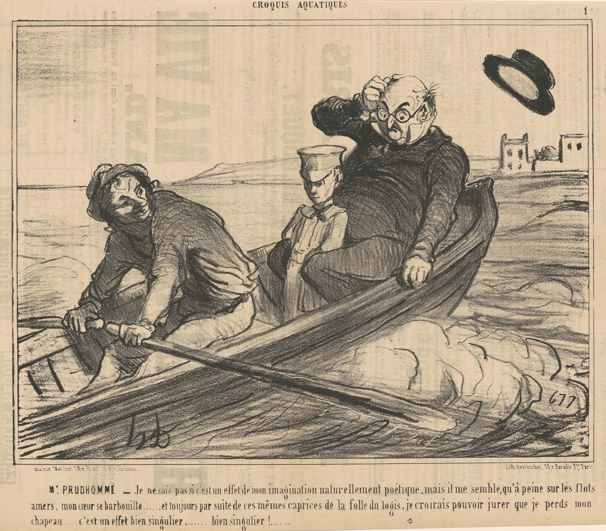 M. Prud'homme ... Je ne sais pas si ..., by Honoré Daumier, ink, 1854