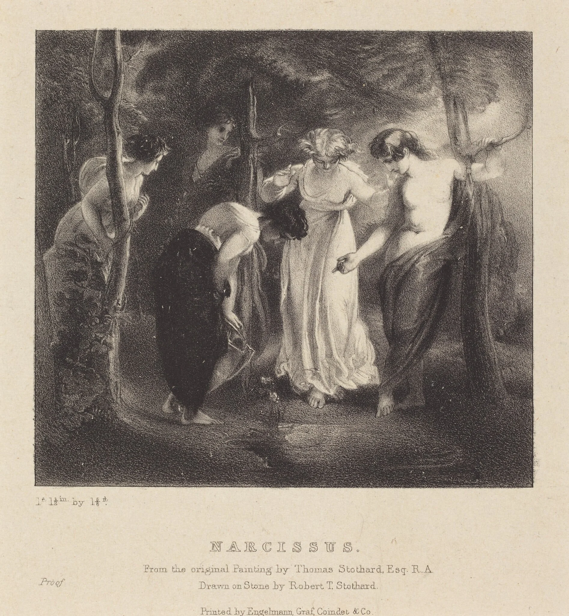 Narcissus, by Robert T. Stothard, ink, 1829