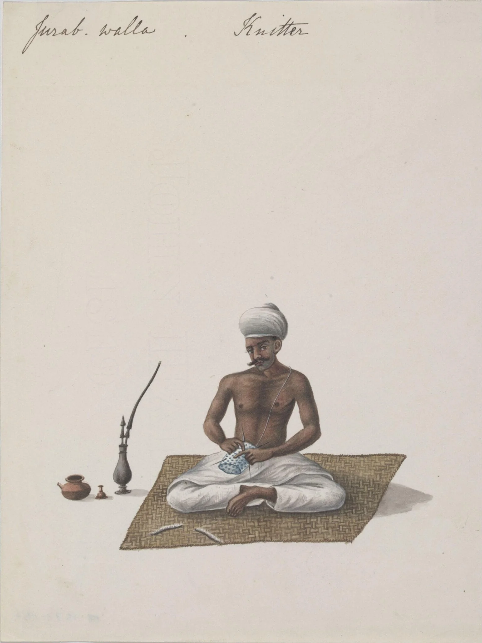 A knitter, by Unknown, paint, 1826