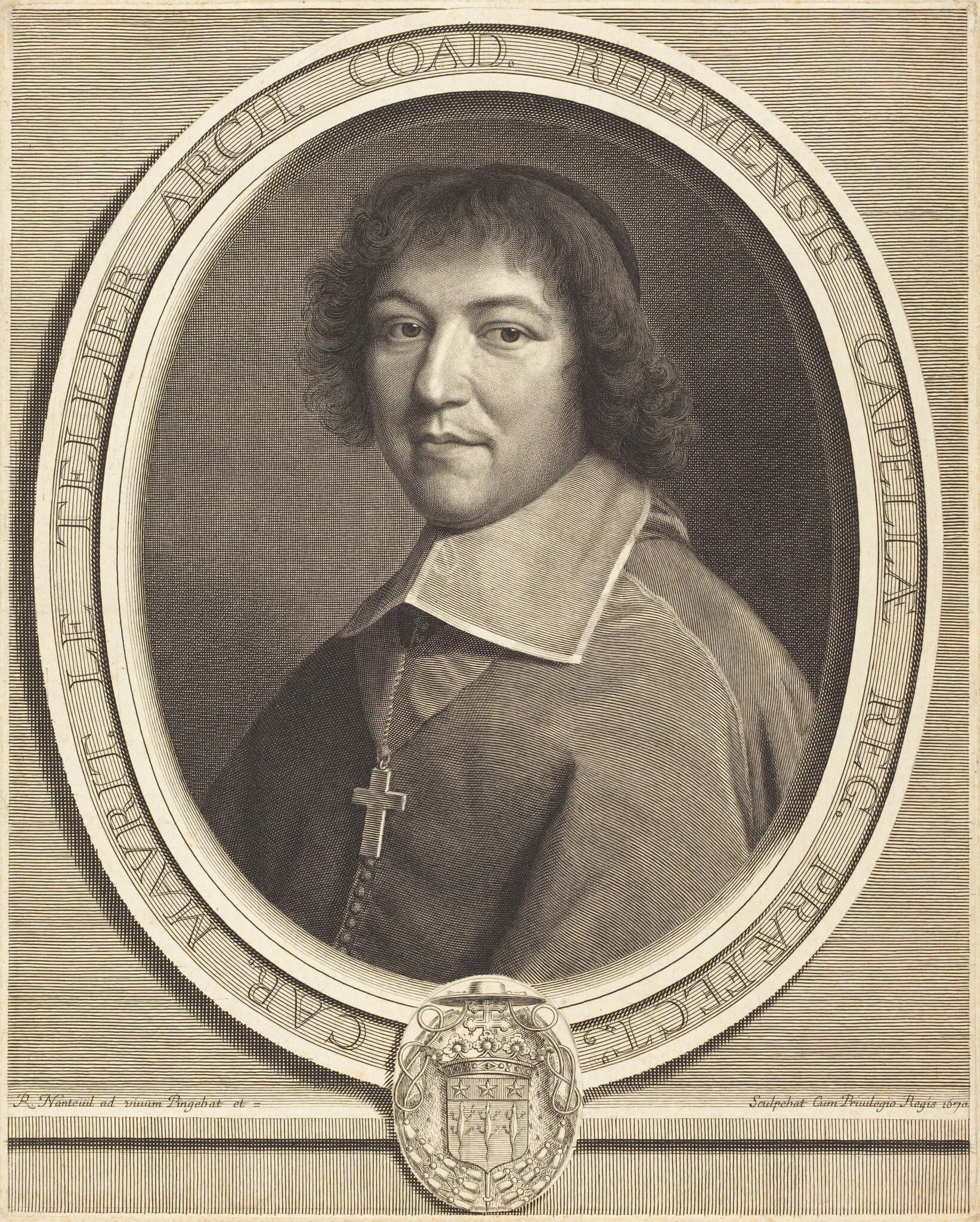 Charles-Maurice Le Tellier, by Robert Nanteuil, ink, 1670