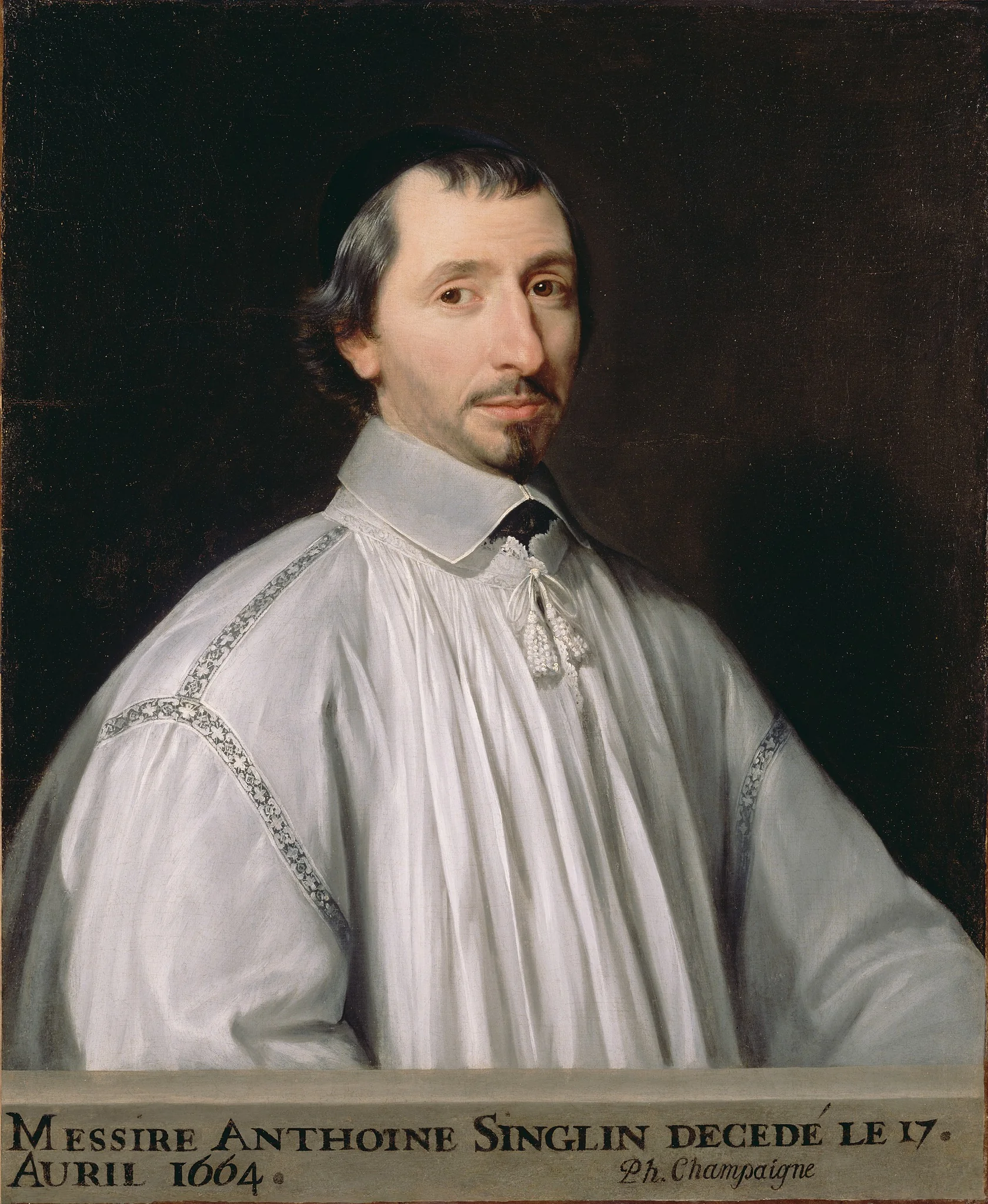 Antoine Singlin, by Philippe de Champaigne, oil, 1646