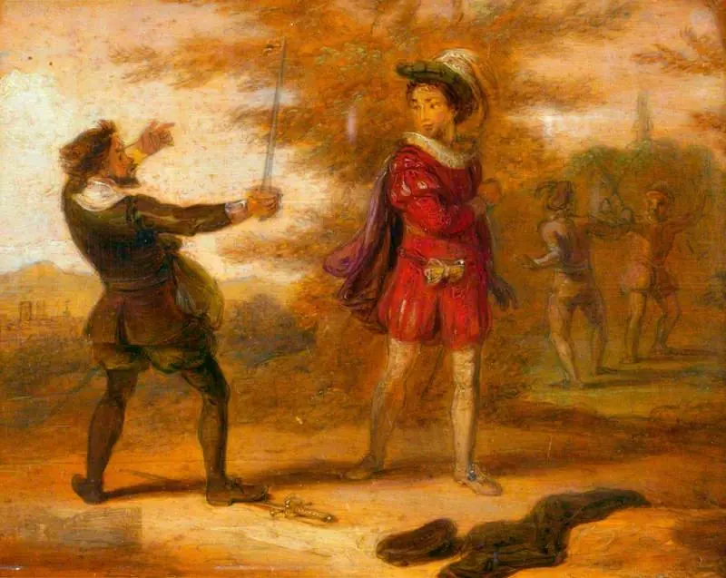 Illustration from Francis Beaumont and John Fletcher's 'The Humorous Lieutenant' (Act III, Scene 3)