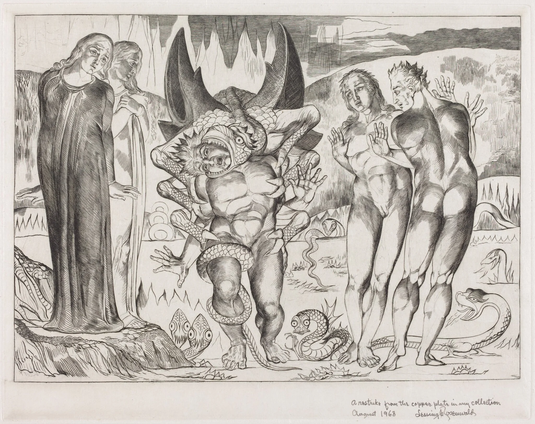 The Circle of the Thieves; Agnolo Brunelleschi Attacked by a Six-Footed Serpent