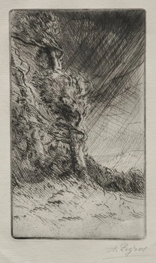 A Gust of Wind, by Alphonse Legros, 1884
