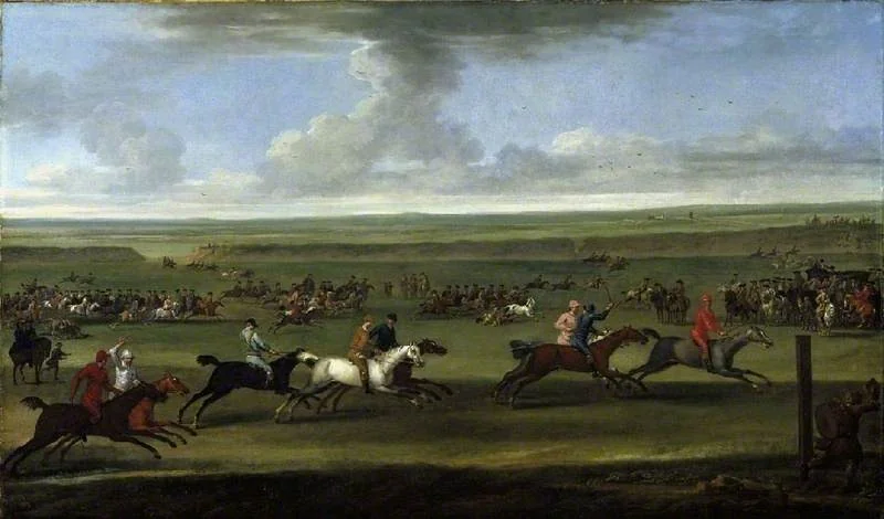 A race on the Round Course at Newmarket
