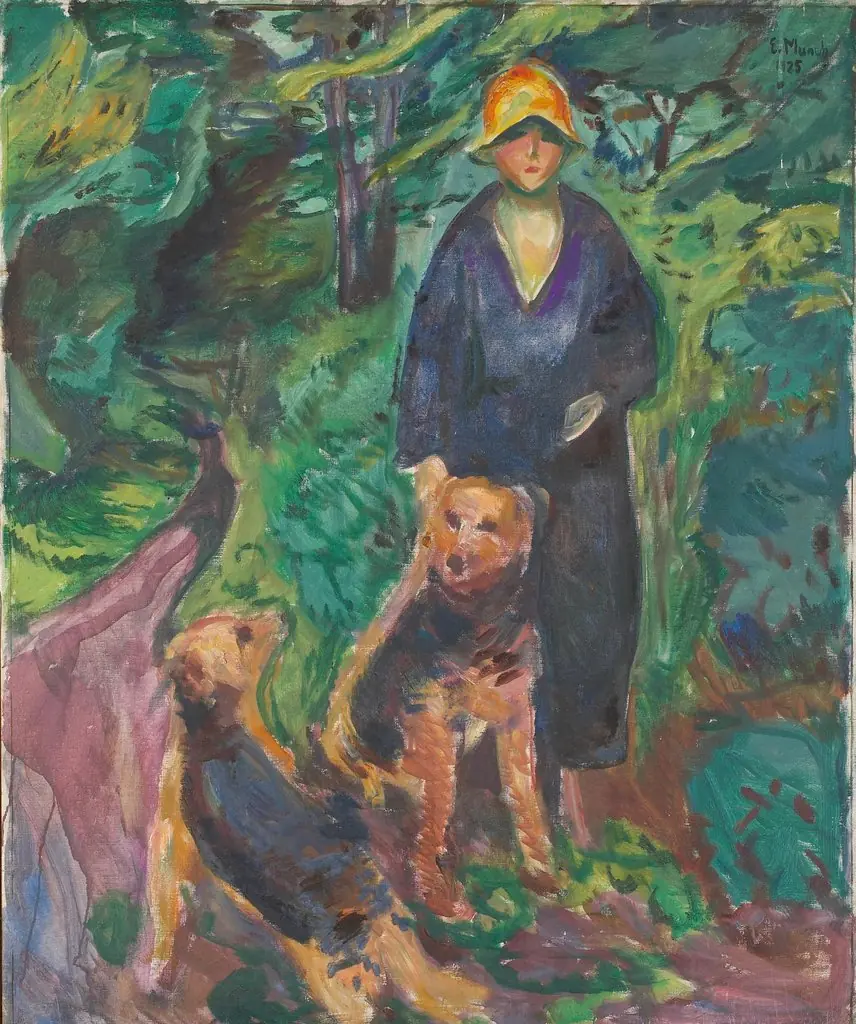 Woman with Airdale Terrier