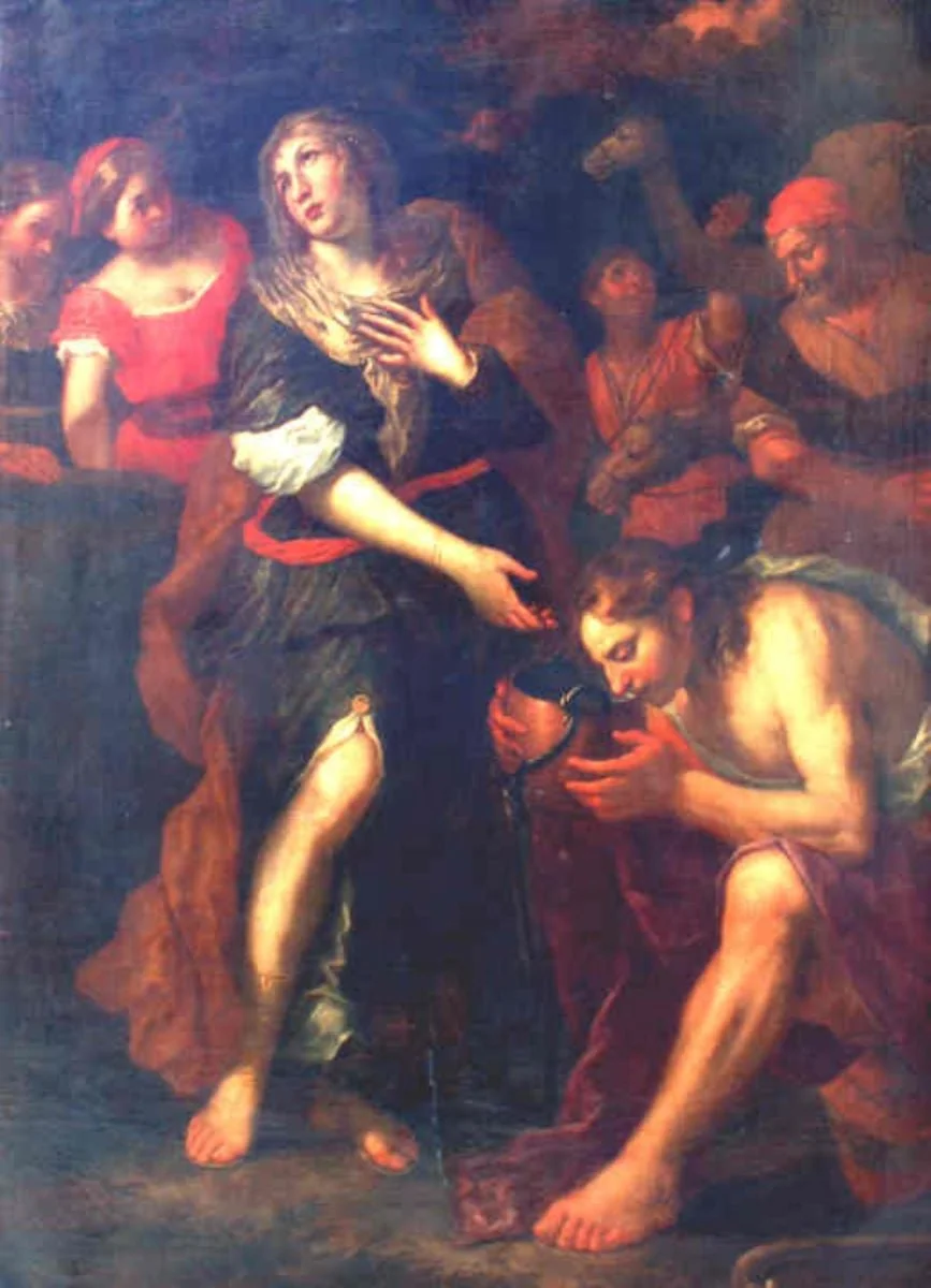 Servitorul lui Avraam întâlnește pe Rebecca la fântână, by Unknown, unspecified, 1650