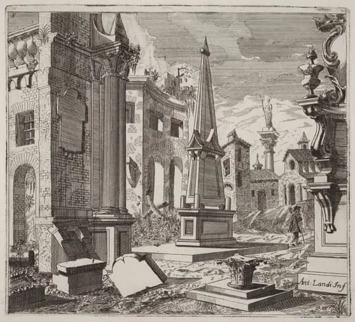 Fantastic Townscape with Ruins
