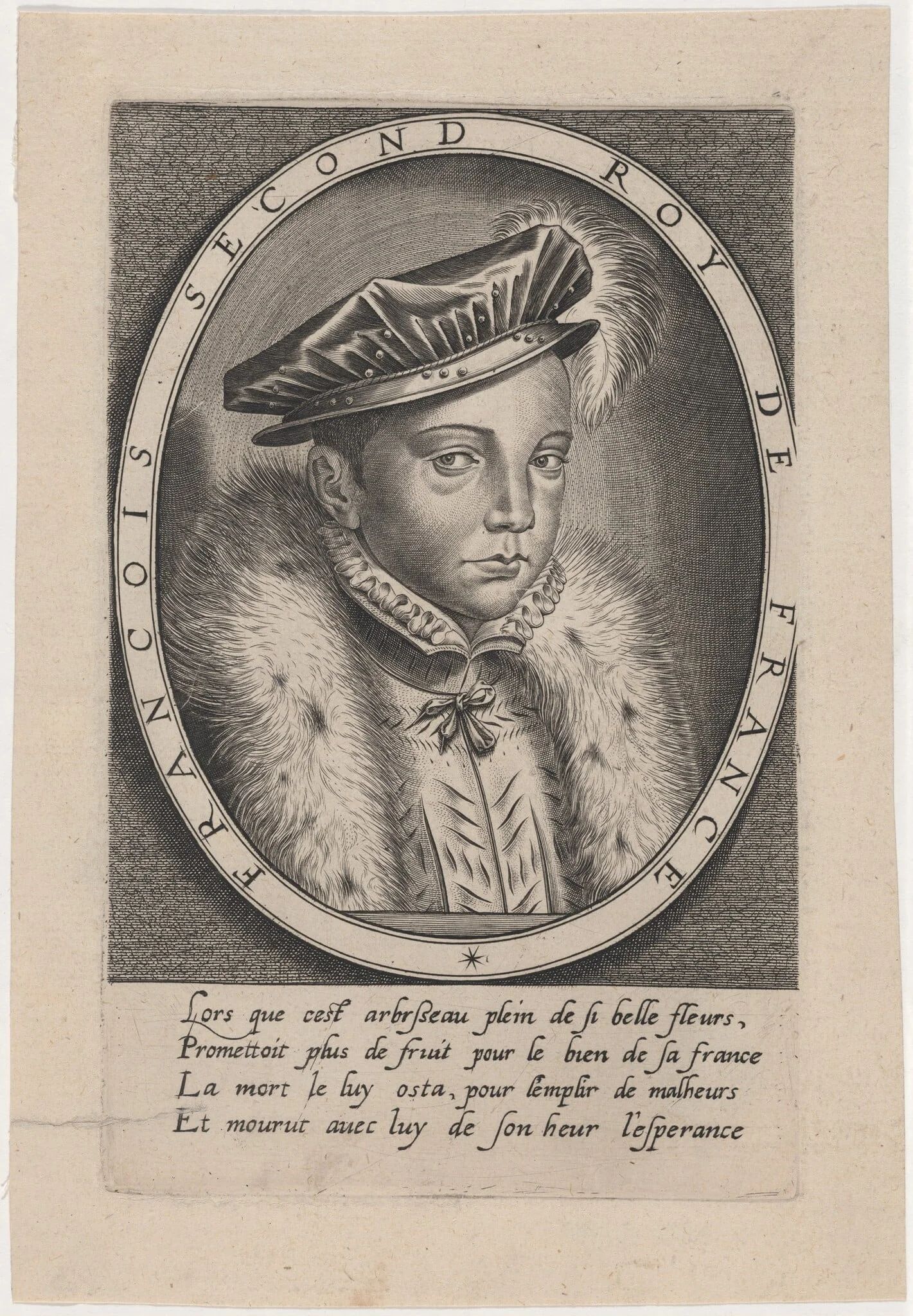 Francis II, King of France, by Thomas de Leu, ink, 1590
