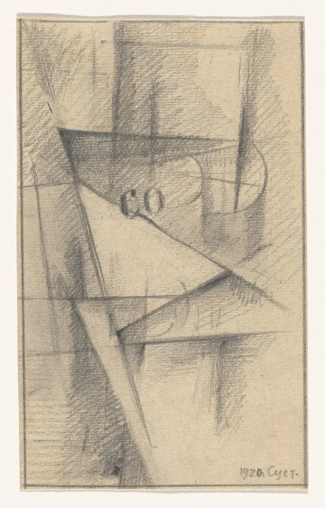 Untitled, by Nikolai Suetin, graphite, 1920