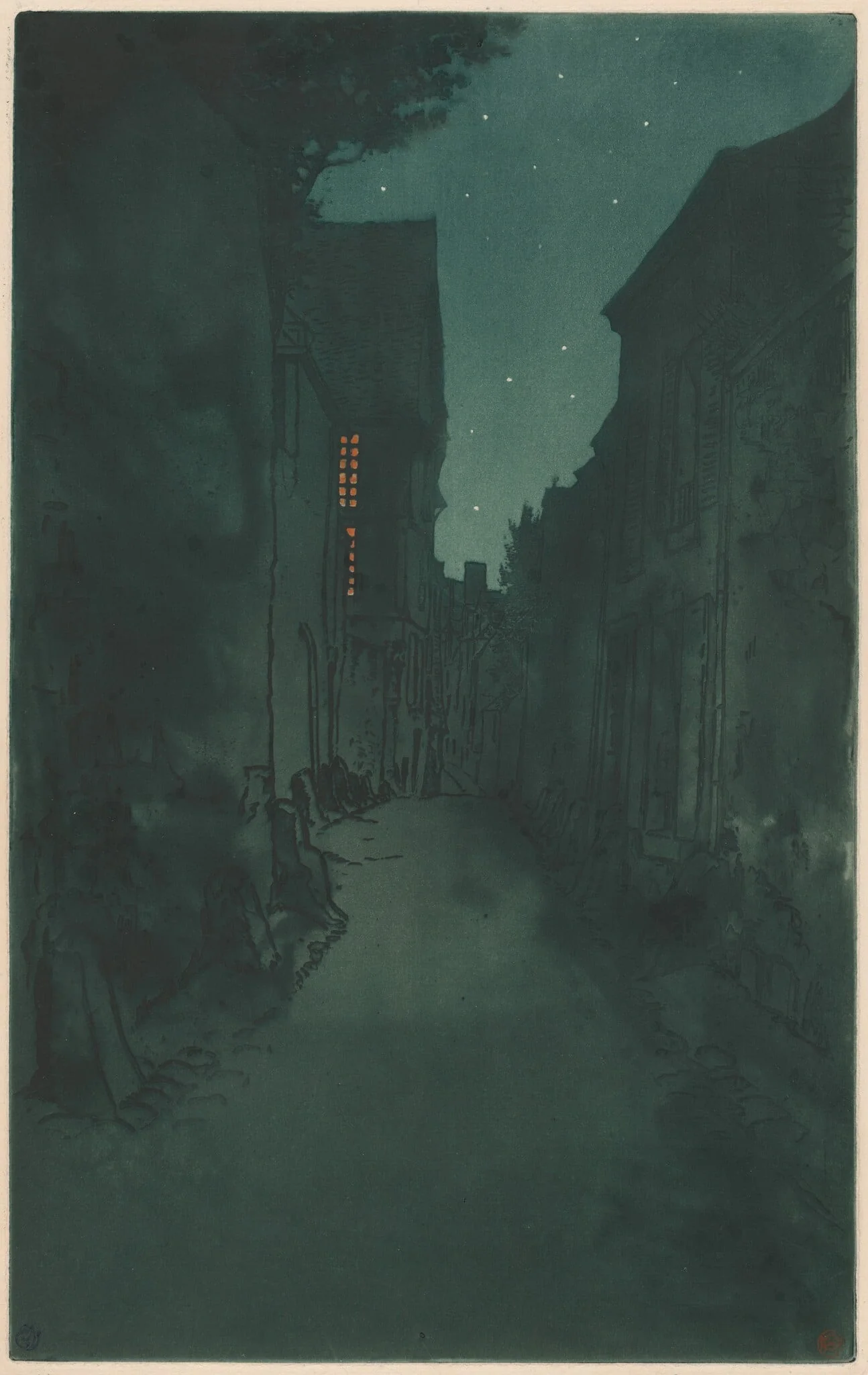 Rue de Vaux, Le Mans, by Eugène Delâtre, ink, 1897