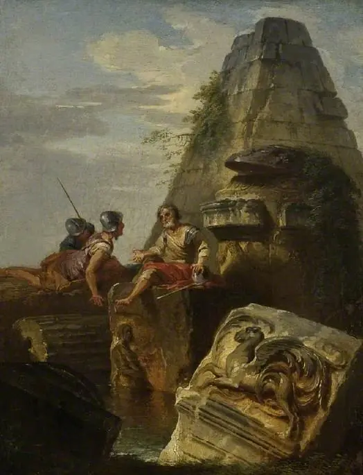 Ruins with figures