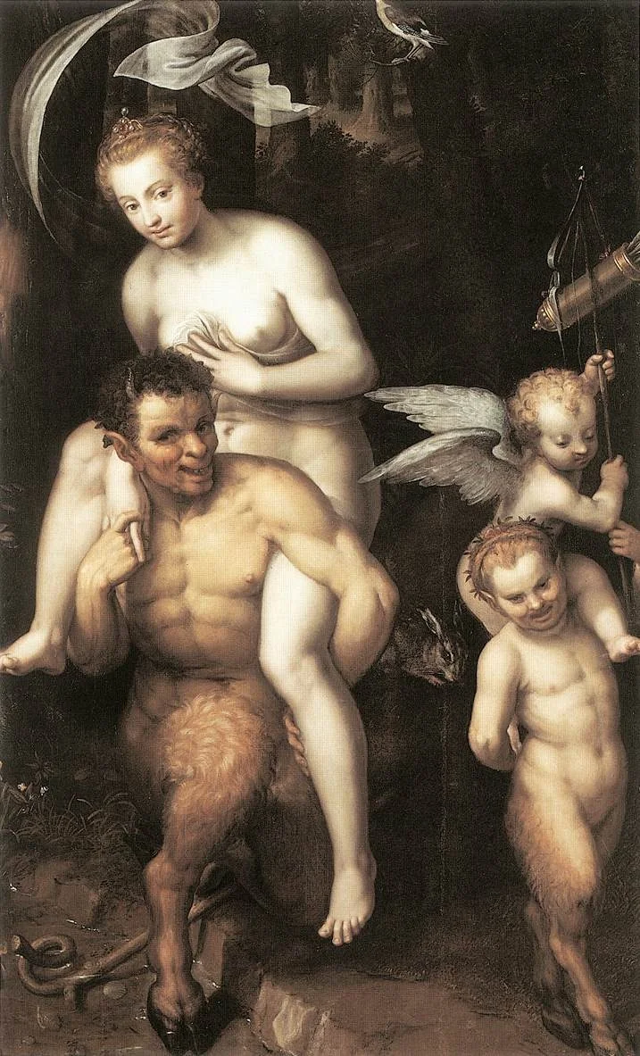 Venus Riding a Satyr, by Dirck de Quade van Ravesteyn, oil, 1602