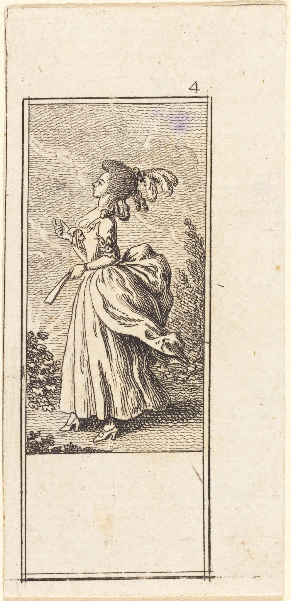 Girl with Fan, Facing Left
