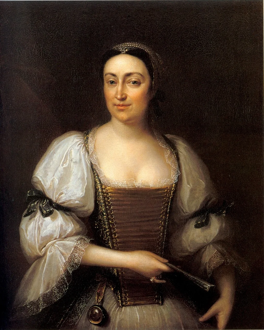 Portrait of Baroness János Podmaniczky née Judit Osztroluczky, by Ádám Mányoki, oil, 1724