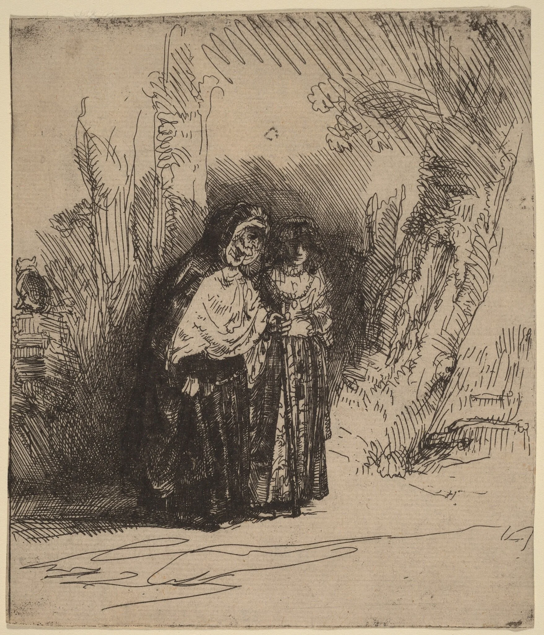 The Spanish Gypsy "Preciosa", by Rembrandt, ink, 1642