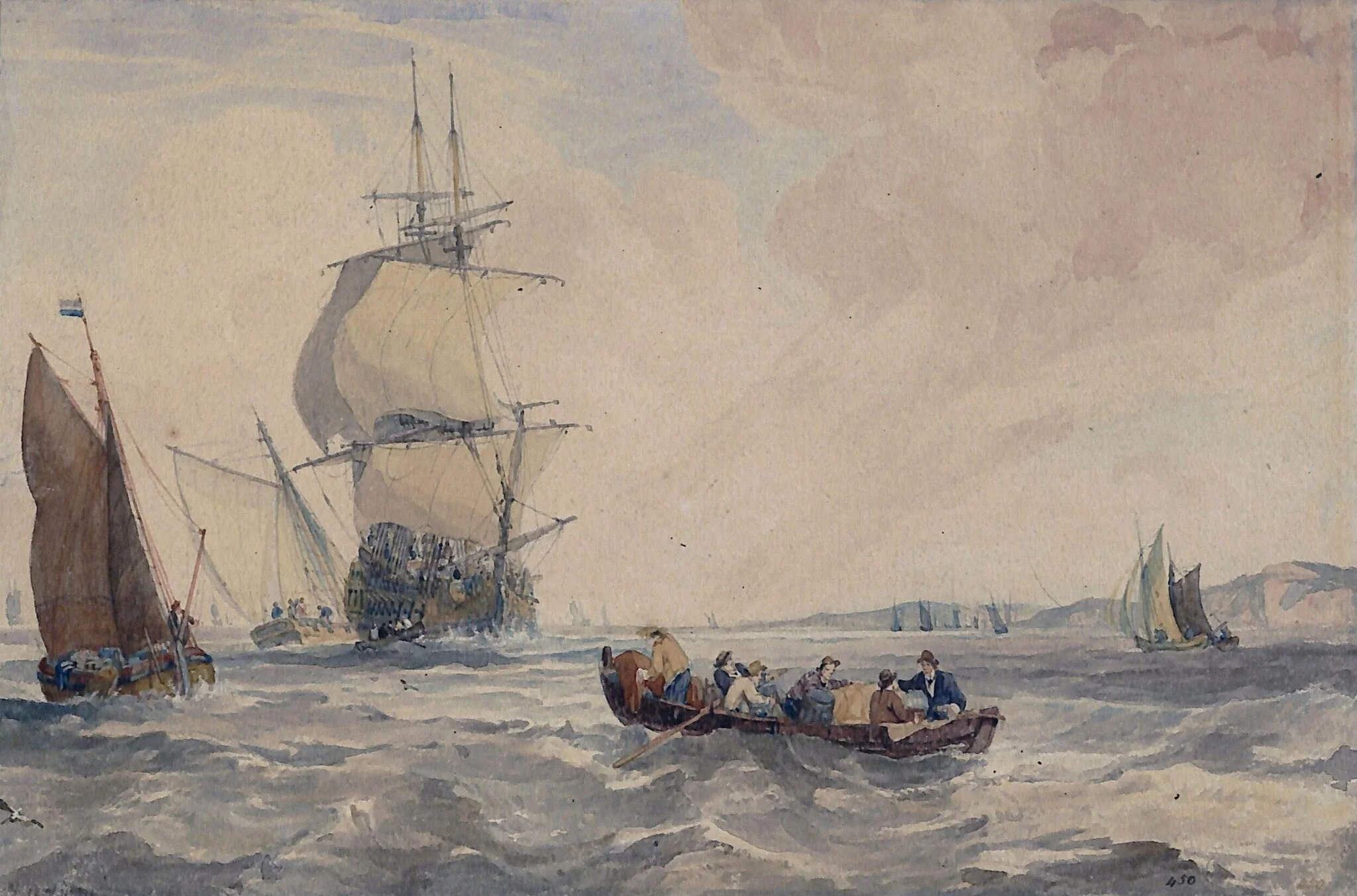 Passengers Proceeding by Boat to their Ship