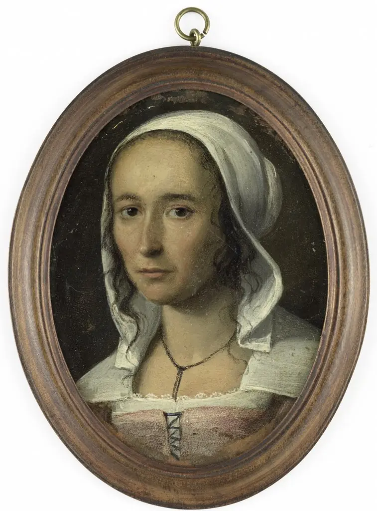 Portrait of a woman, possibly a self portrait of Anna Maria van Schurman (1607-1678)