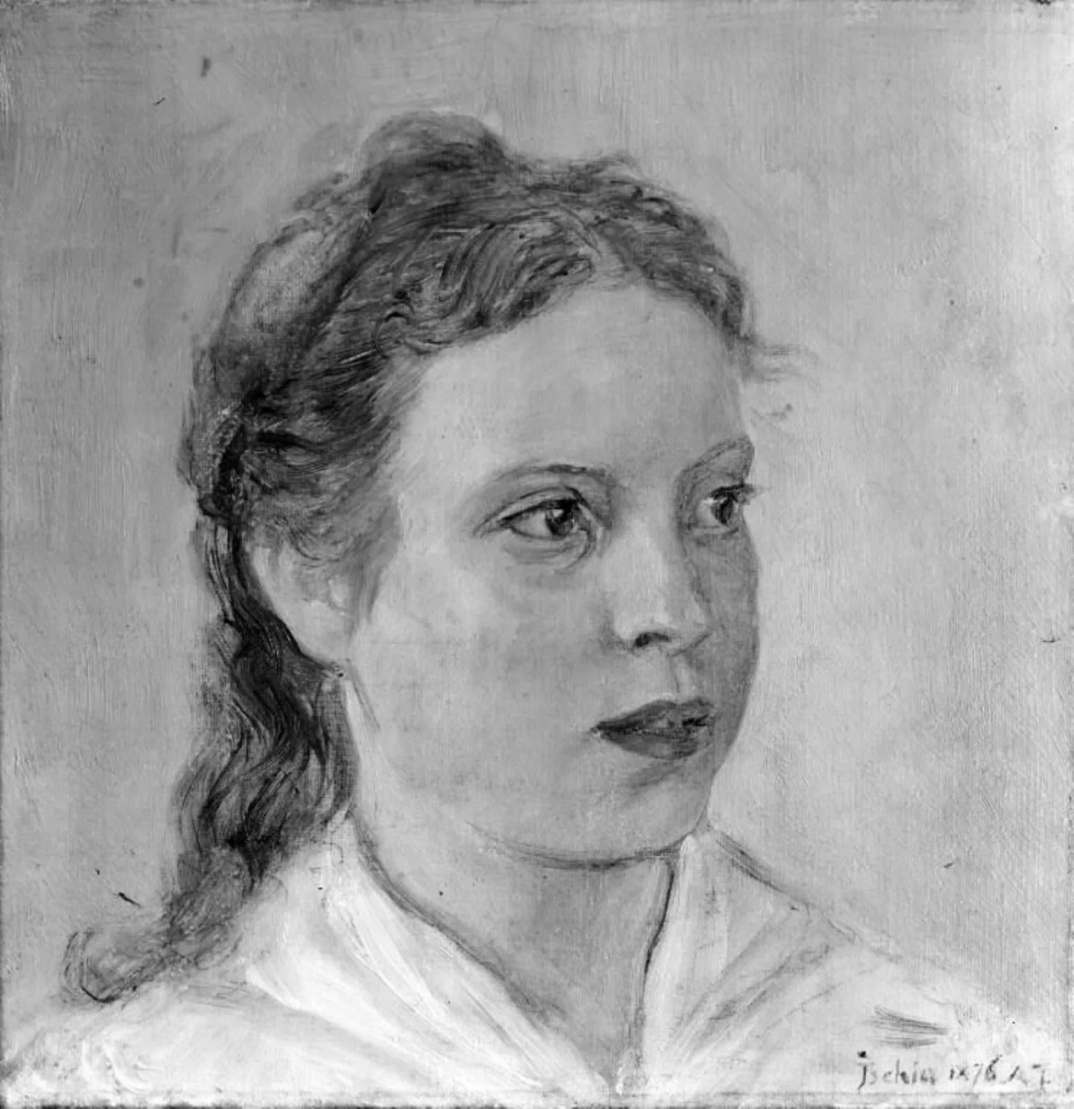 Studie af en ung pige, by Unknown, 1876