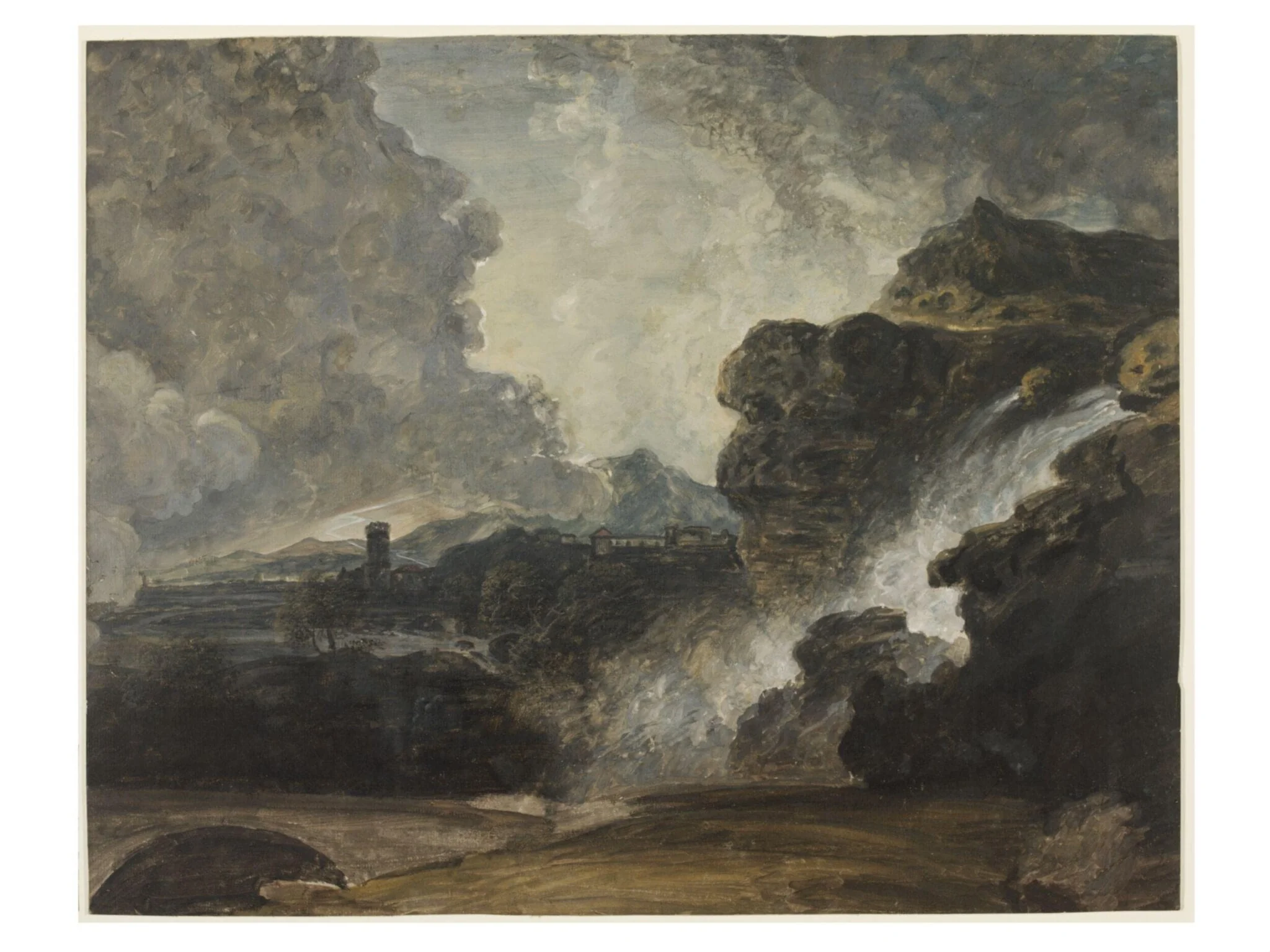Study for Landscape, Destruction of Niobe's Children, by Richard Wilson, paint, 1764