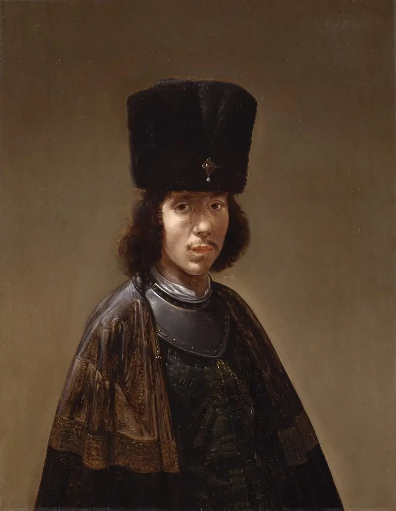 Portrait of a man in a high fur hat